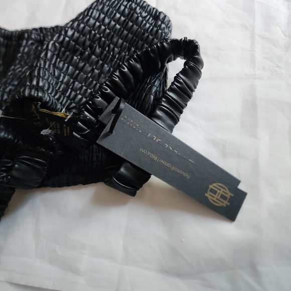 House Of Harlow Faux Leather Crop Top Minimalist Contemporary Size XXS - Picture 4 of 6